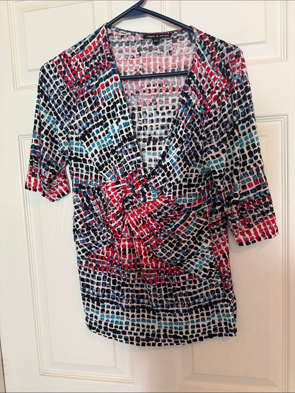 Lauren Ralph Lauren Multicolor Printed V-Neck Women’s Top